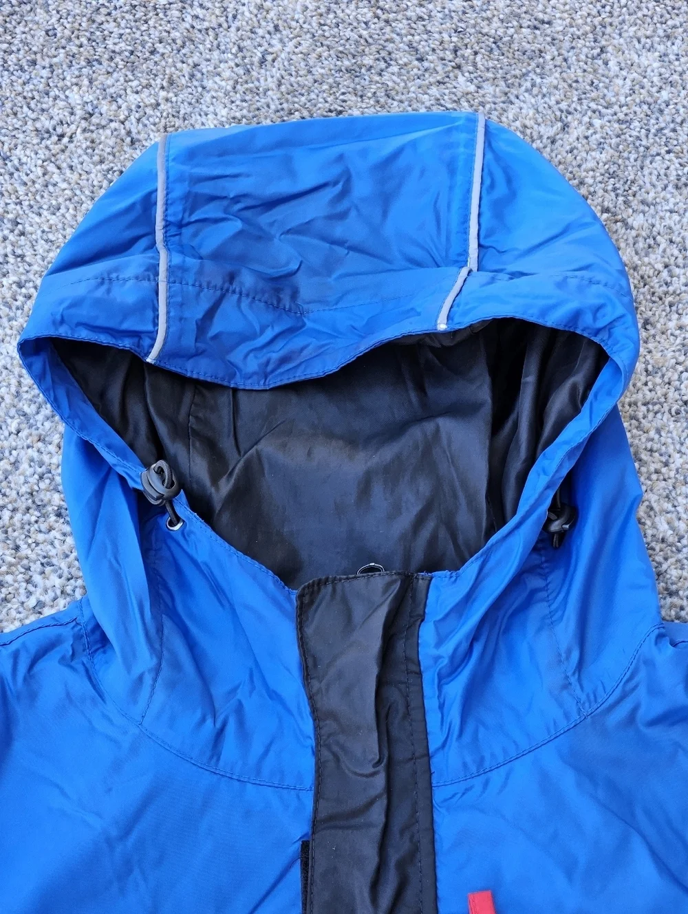 Dominos Pizza Jacket Black Blue Hooded Windbreaker Reflective Full Zip Mens M